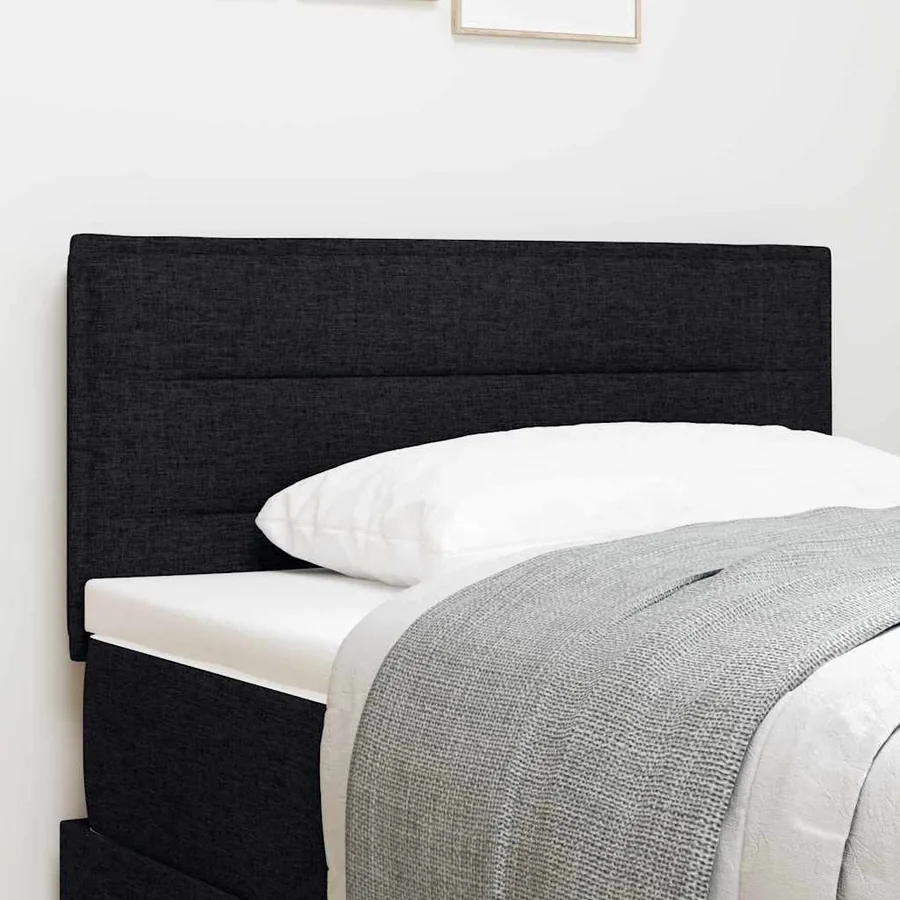 Tête de lit LED avec bandes LED Noir 90 cm tissu