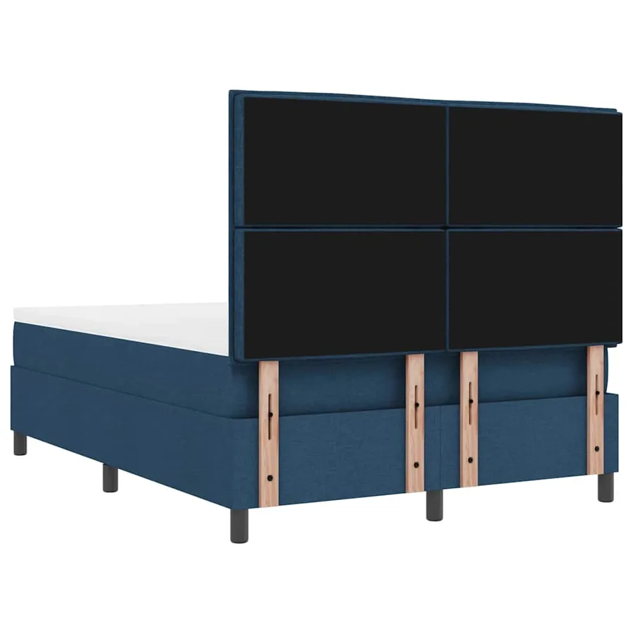 Lit à ressorts avec matelas Bleu 160 x 200 cm tissu - 9