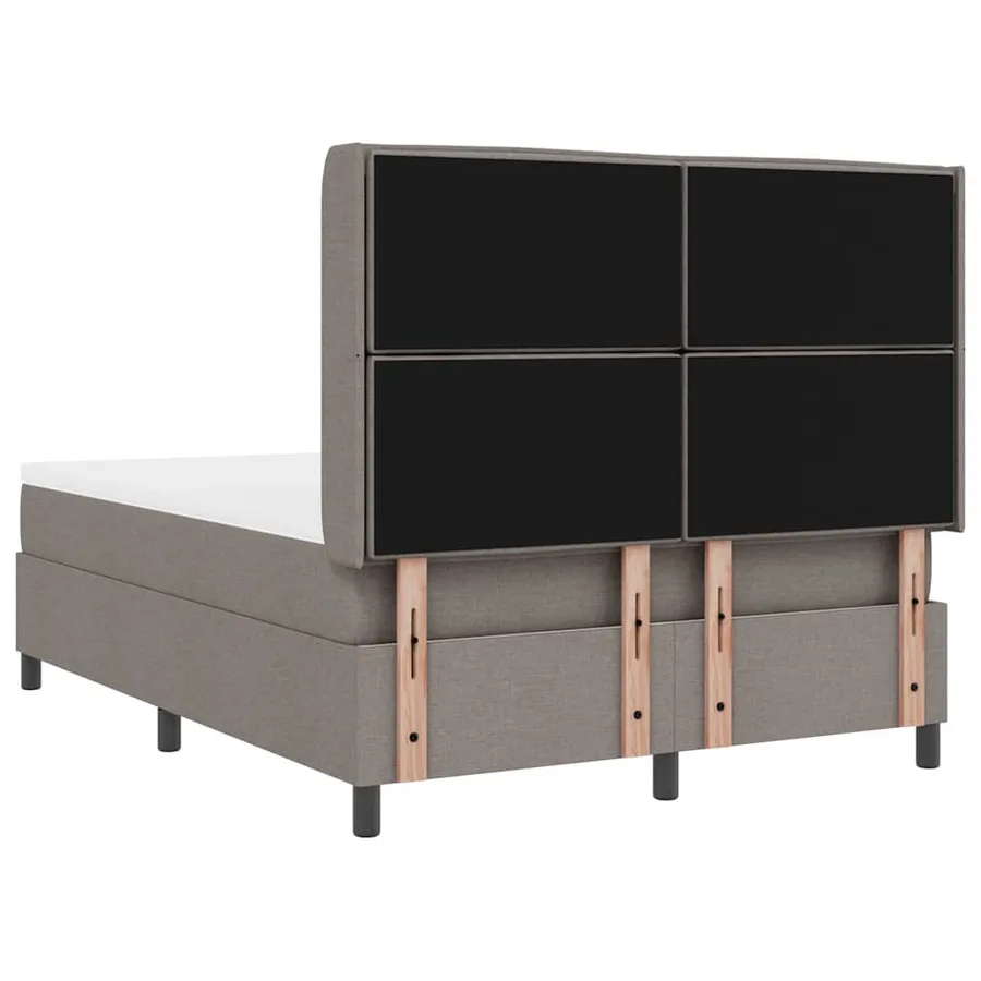 Lit à ressorts avec matelas Taupe 190 x 140 cm tissu - 9