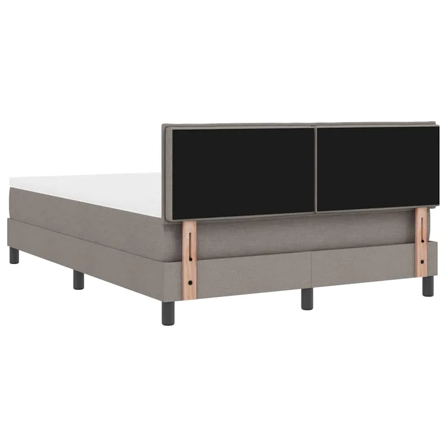 Lit à ressorts avec matelas avec LED Taupe 140 x 200 cm tissu - 8