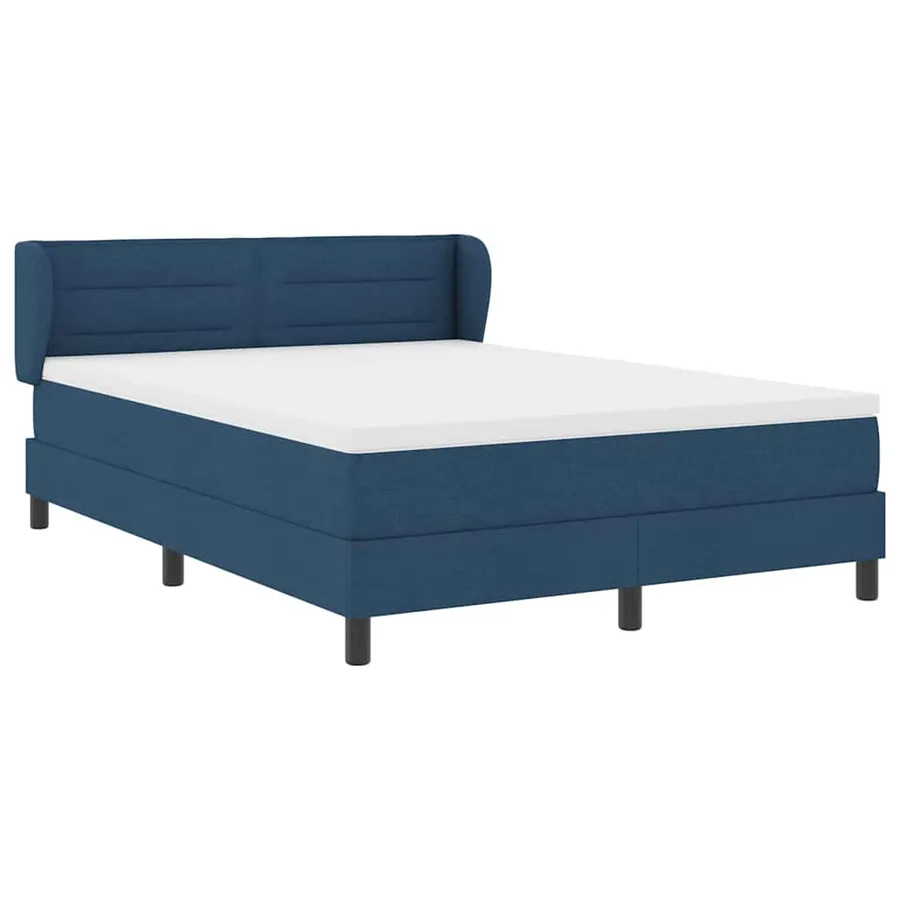 Lit à ressorts avec matelas Bleu 160 x 200 cm tissu - 6