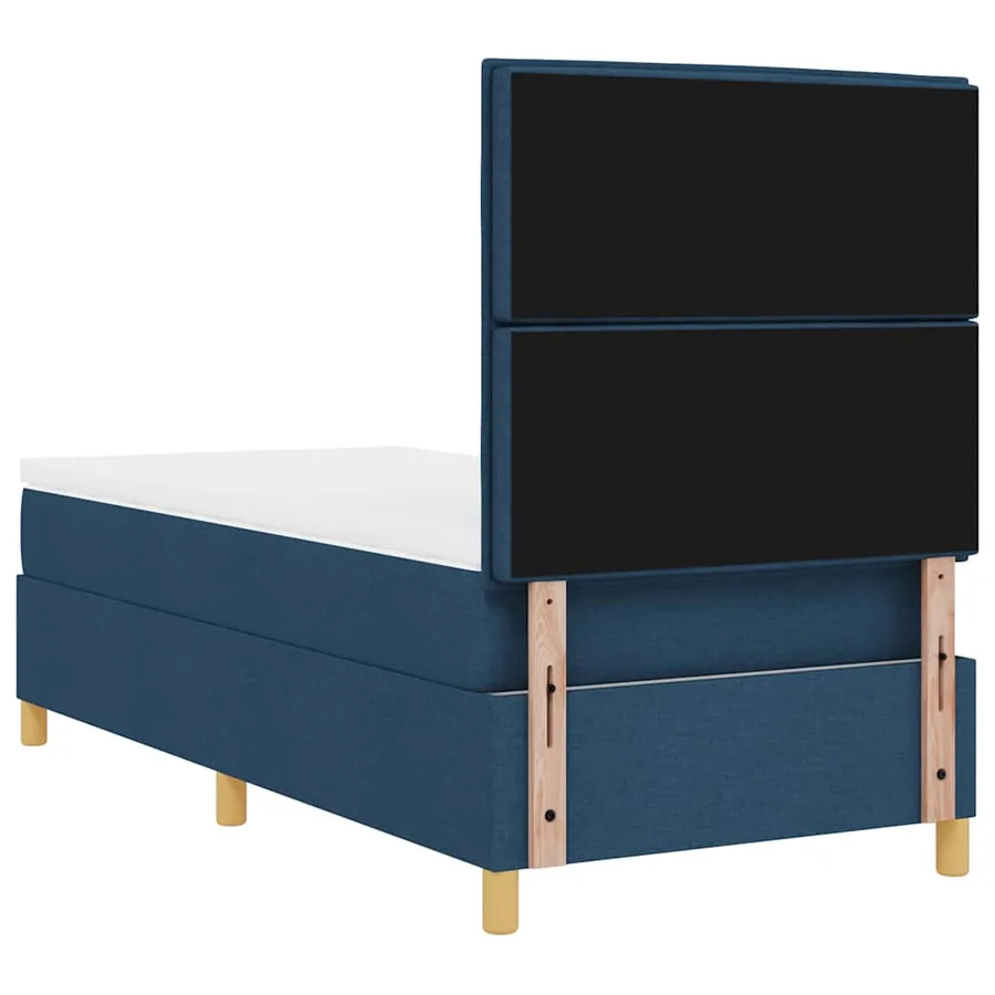 Lit à ressort LED avec matelas Bleu 100 x 200 cm tissu - 8