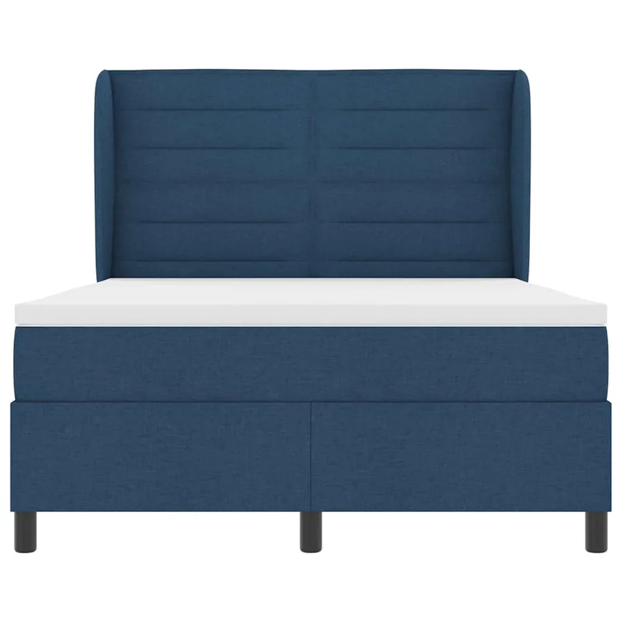 Lit à ressorts avec matelas Bleu 160 x 200 cm tissu - 7