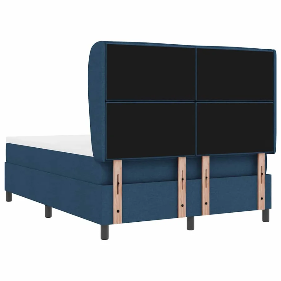 Lit à ressorts avec matelas Bleu 160 x 200 cm tissu - 9