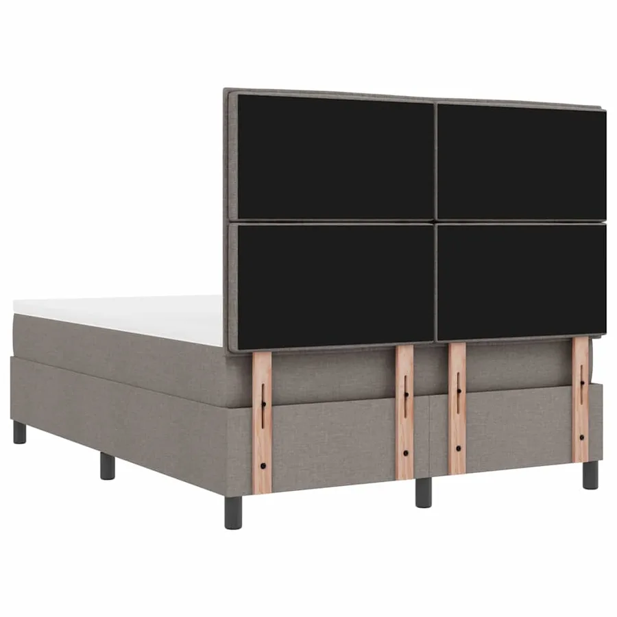 Lit à ressorts avec matelas avec LED Taupe 140 x 190 cm tissu - 10