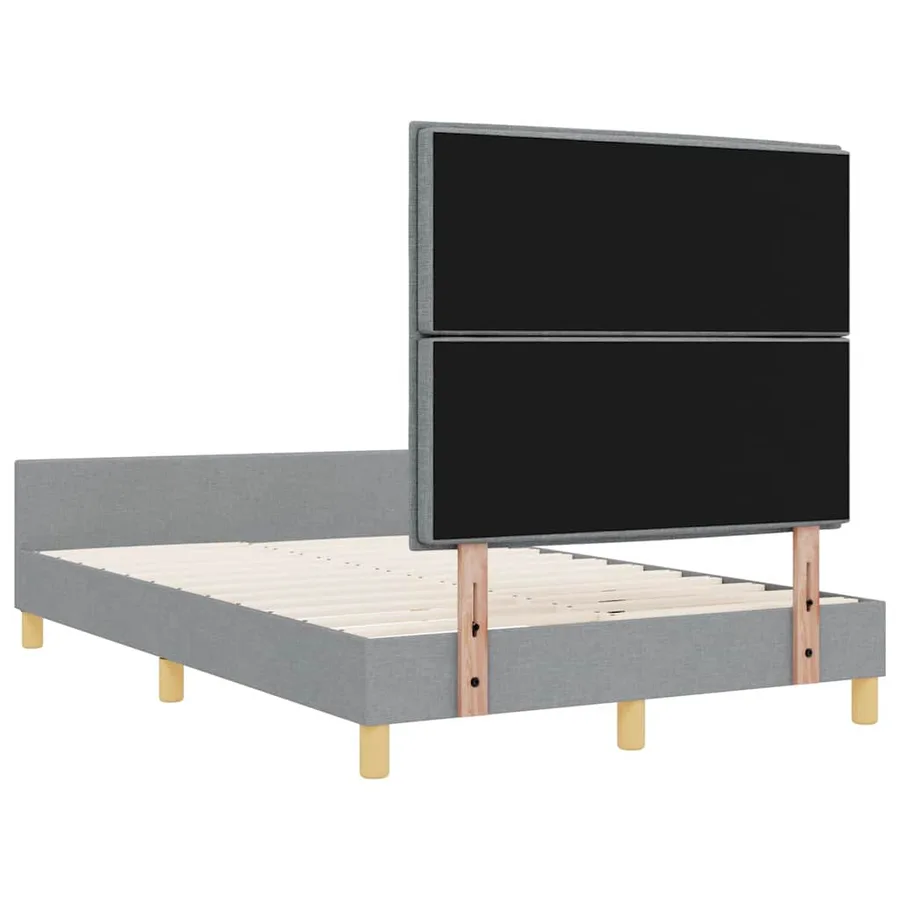 Cadre de lit avec tête de lit Gris clair 120 x 200 cm tissu - 9