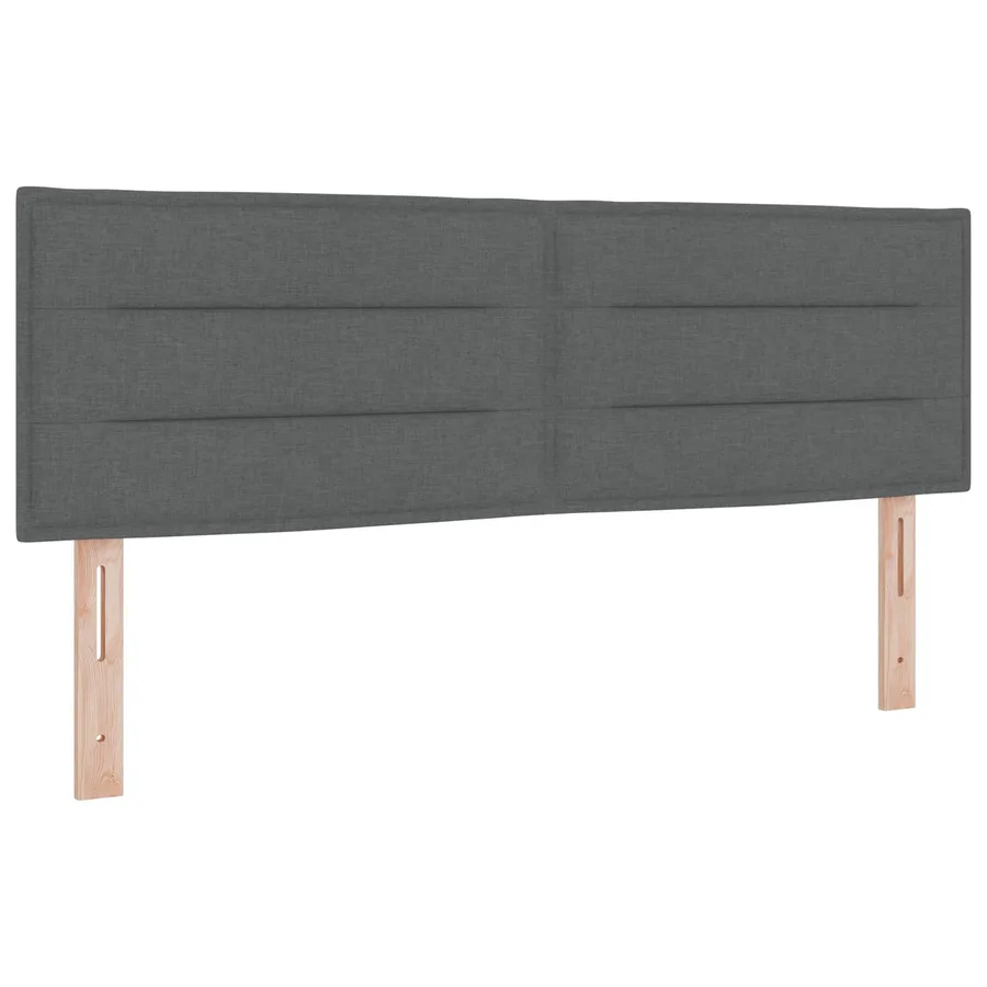 Tête de lit LED avec bandes LED Gris foncé 144 cm tissu - 2