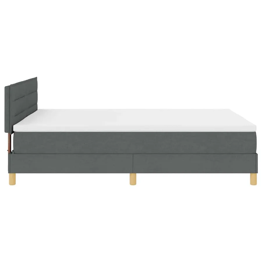 Lit à ressort LED avec bandes LED Gris foncé 140 x 200 cm tissu - 9