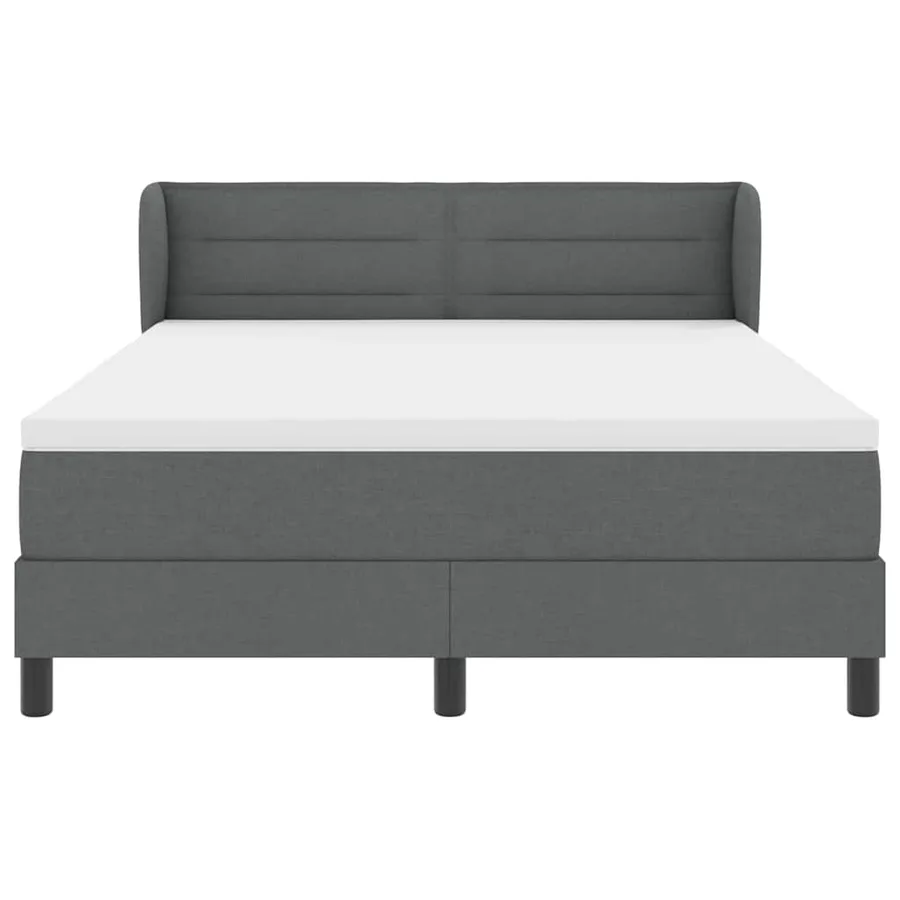 Lit à ressorts avec matelas Gris foncé 140 x 200 cm tissu - 7