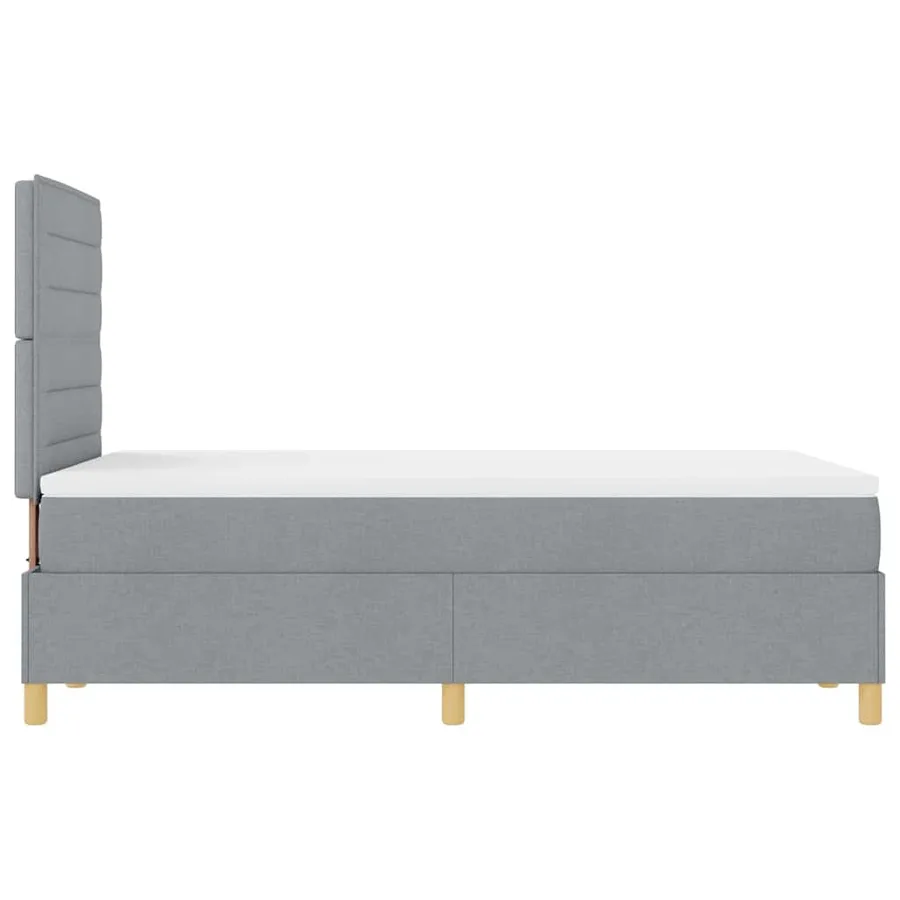 Lit à ressort LED avec matelas Gris clair 120 x 200 cm tissu - 9