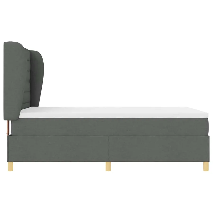 Lit à ressorts avec matelas gris foncé 90x190 cm Gris foncé - 7
