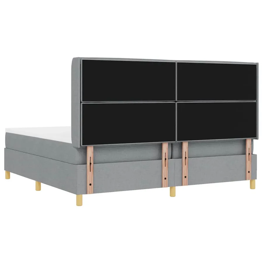 Lit à ressorts avec bandes LED Gris clair 200 x 200 cm tissu - 10