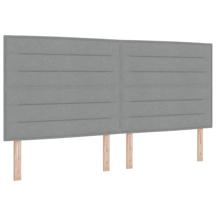 Lit à ressorts avec matelas Gris clair 200 x 200 cm tissu - 2