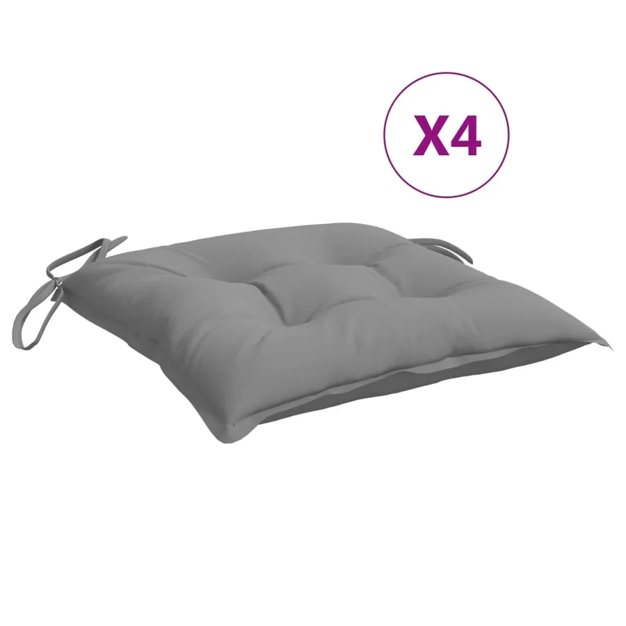 Coussins de chaise lot de 4 gris 40x40x7 cm tissu oxford - 2