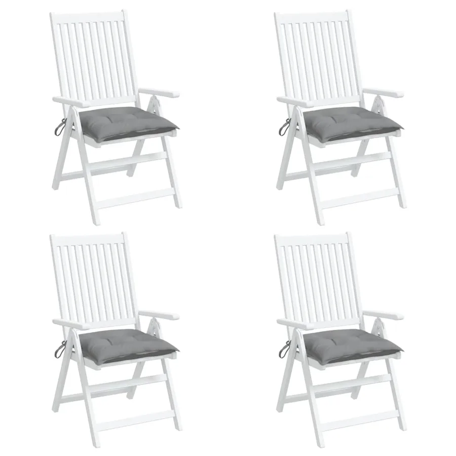 Coussins de chaise lot de 4 gris 40x40x7 cm tissu oxford - 4