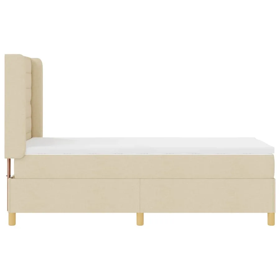 Lit à ressorts avec bandes LED Crème 90 x 190 cm tissu - 9