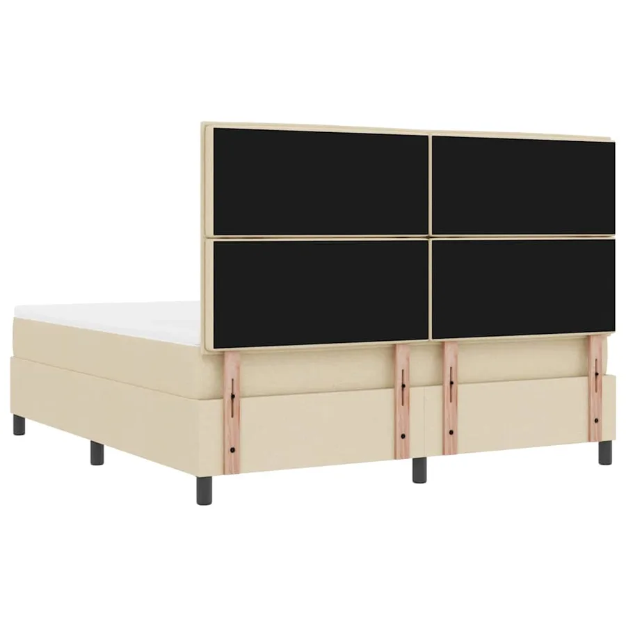Lit à ressorts avec coussin Crème 180 x 200 cm tissu - 10
