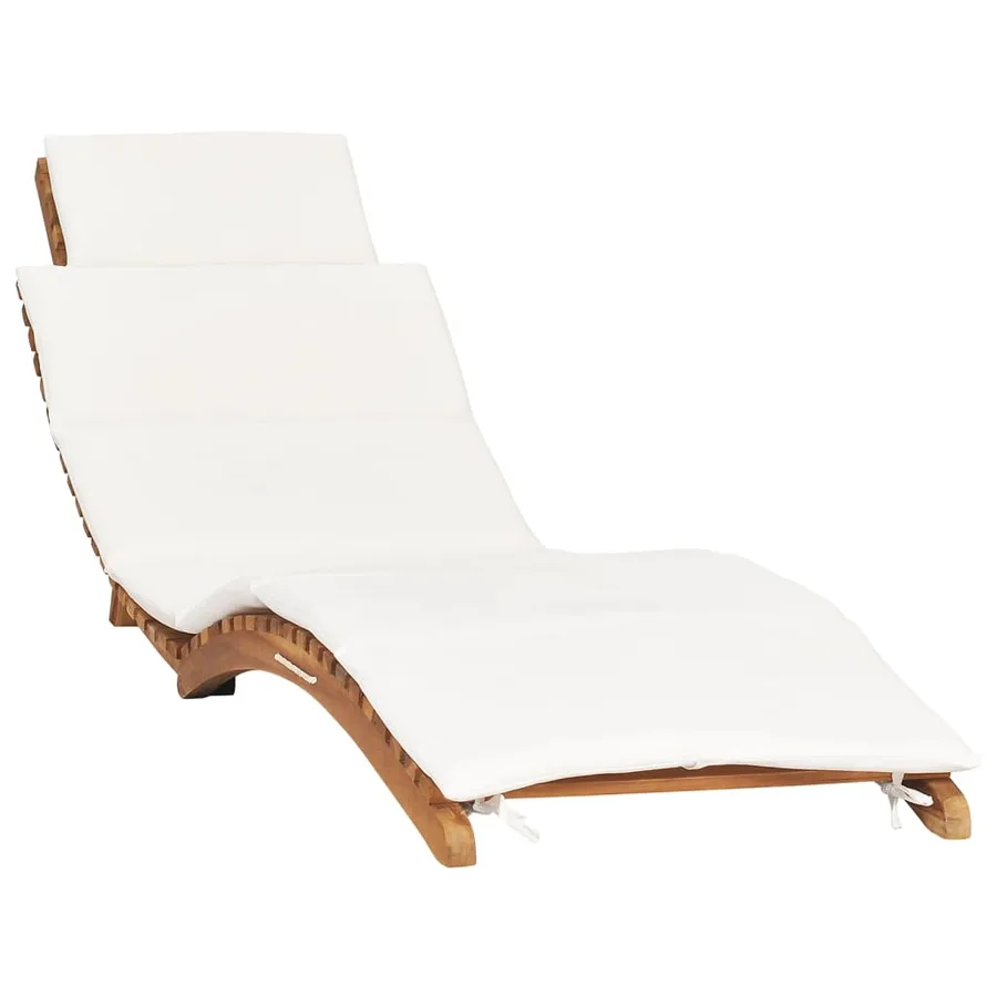 Chaises longues lot de 2 avec coussins Bois massif de teck - 3