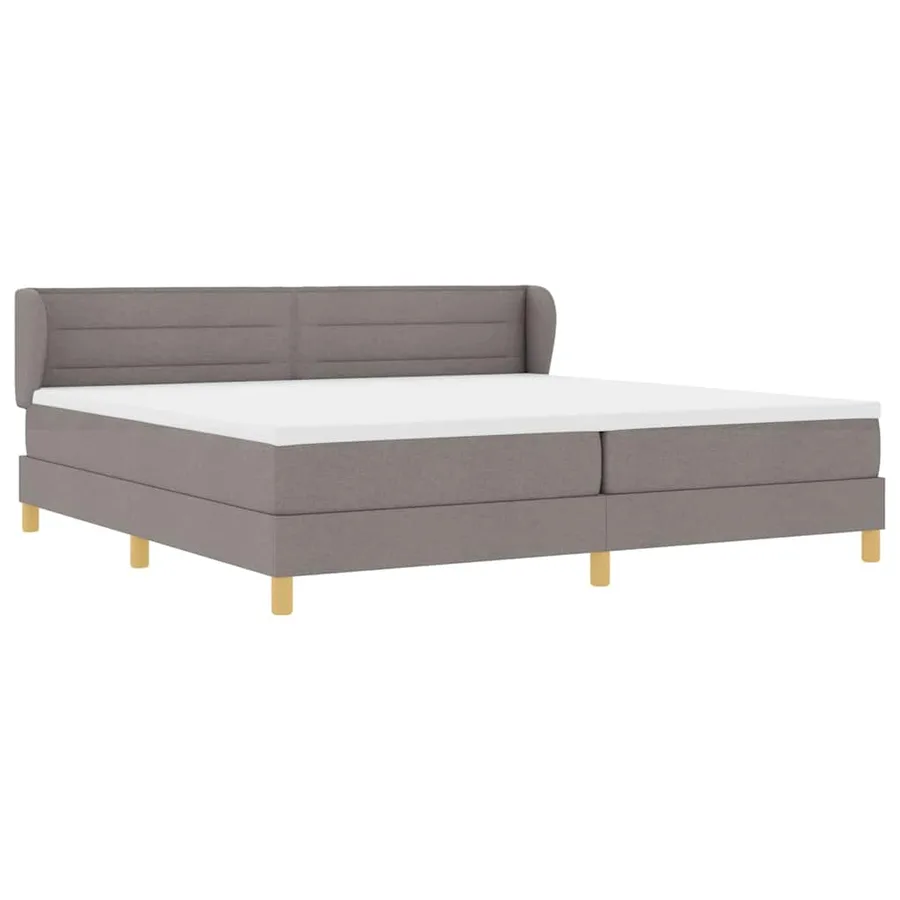 Lit à ressorts avec matelas Taupe 200 x 200 cm tissu - 6