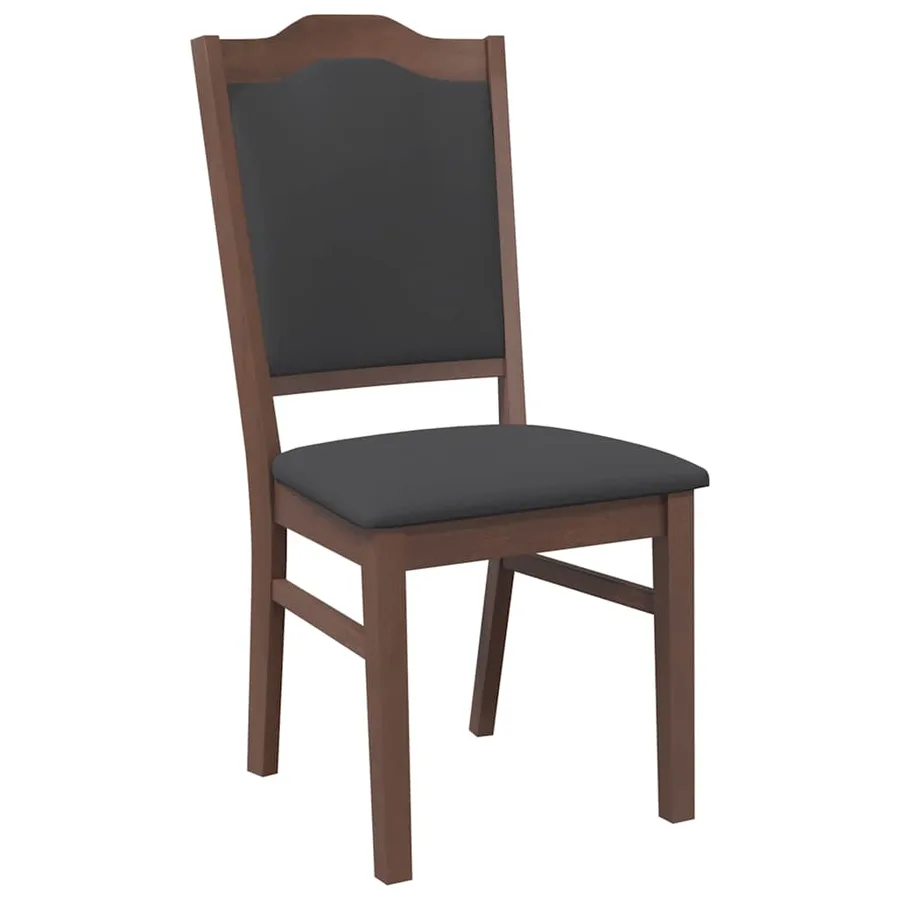 Chaises de salle à manger avec coussins (2 pcs) bois massif marron caoutchouc - 4