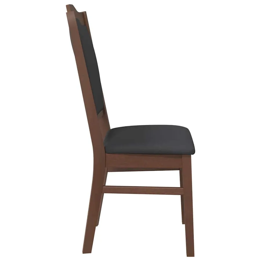 Chaises de salle à manger avec coussins (2 pcs) bois massif marron caoutchouc - 6