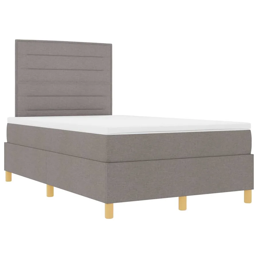 Lit à ressorts avec matelas Taupe 120 x 200 cm tissu - 5