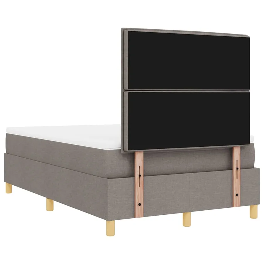 Lit à ressorts avec matelas Taupe 120 x 200 cm tissu - 9