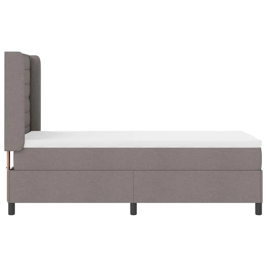 Lit à ressort LED avec matelas Taupe 100 x 200 cm tissu - 9
