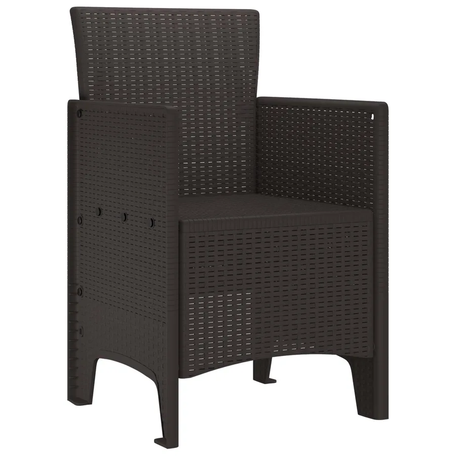 Chaise de jardin 2 pcs Marron 53 x 49 x 85 cm Polypropylène - 2