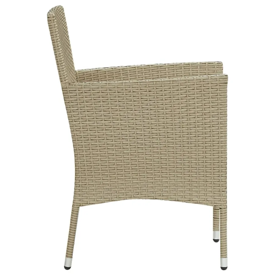 Chaises à manger de jardin lot de 4 Résine tressée Beige - 4
