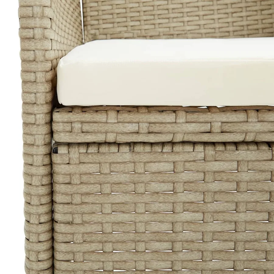 Chaises à manger de jardin lot de 4 Résine tressée Beige - 8
