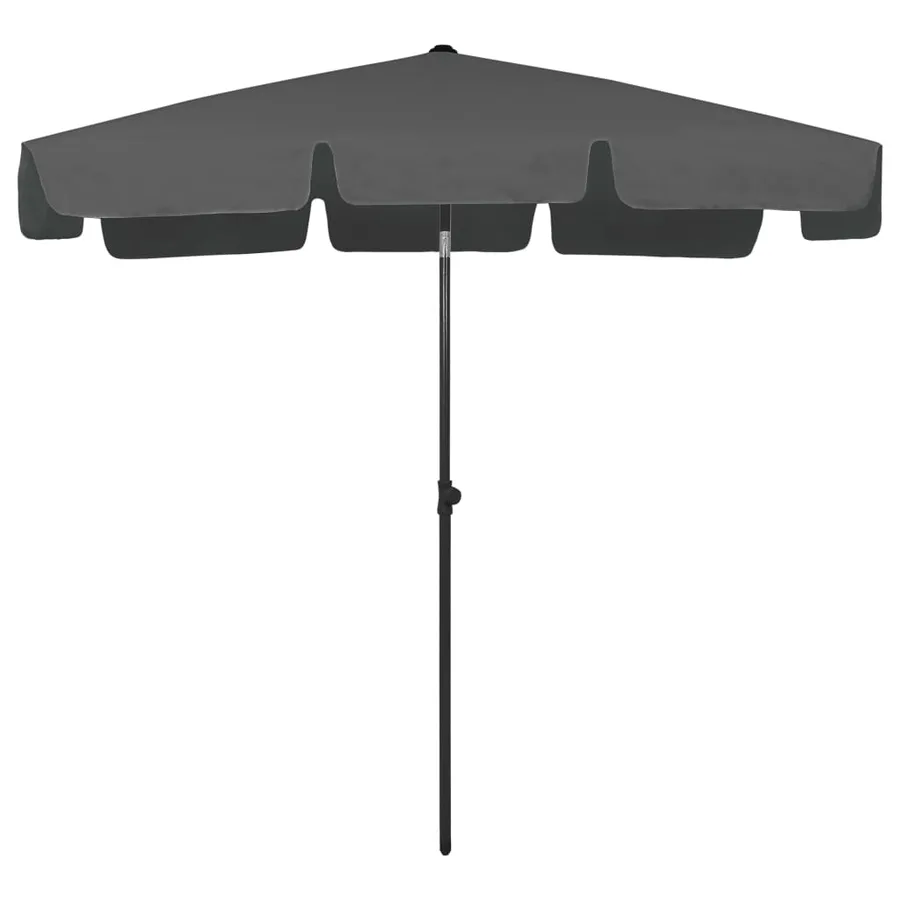 Parasol de plage anthracite 200x125 cm - 2