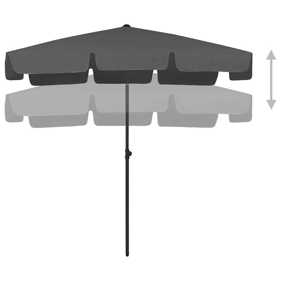 Parasol de plage anthracite 200x125 cm - 3