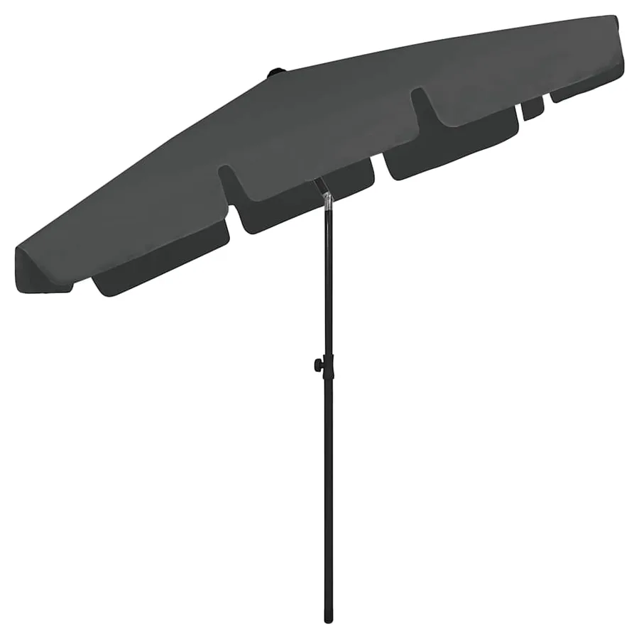 Parasol de plage anthracite 200x125 cm - 4