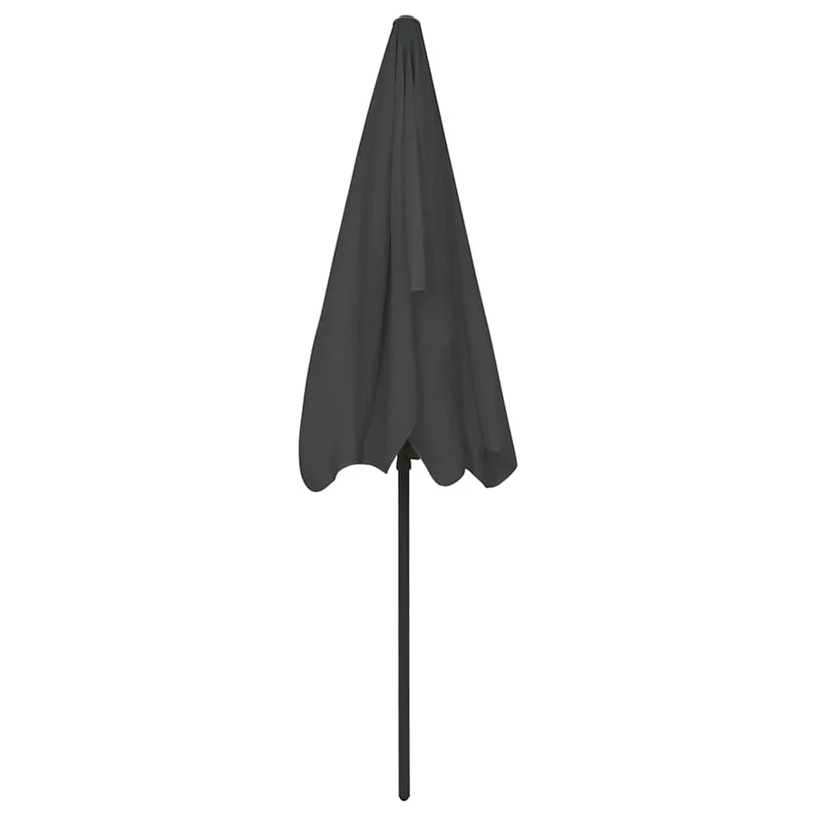 Parasol de plage anthracite 200x125 cm - 5