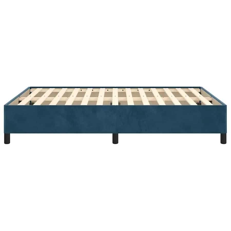 Cadre de lit sans matelas bleu foncé 140x200 cm velours - 6
