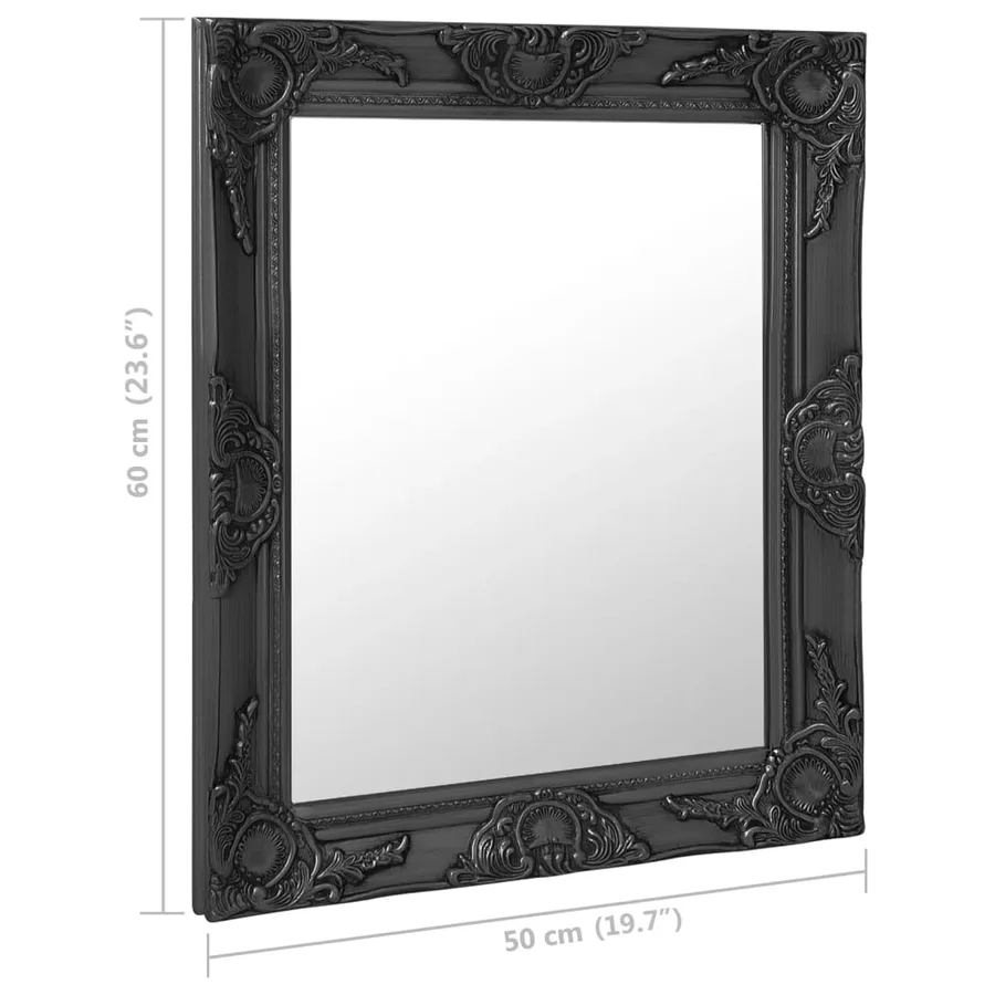Miroir mural style baroque 50x60 cm noir - 6
