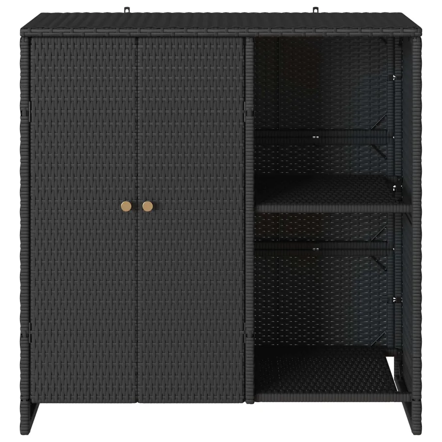 Armoire de rangement avec étagère Noir 100 x 36 x 102 cm Rotin - 5