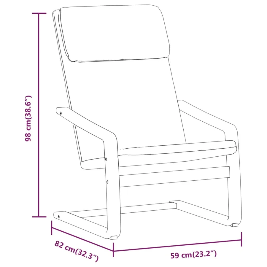 Chaise de relaxation Gris foncé Tissu - 9