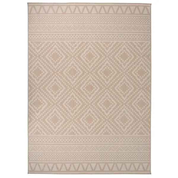 Tapis à tissage plat d'extérieur 200x280 cm Rayures brunes