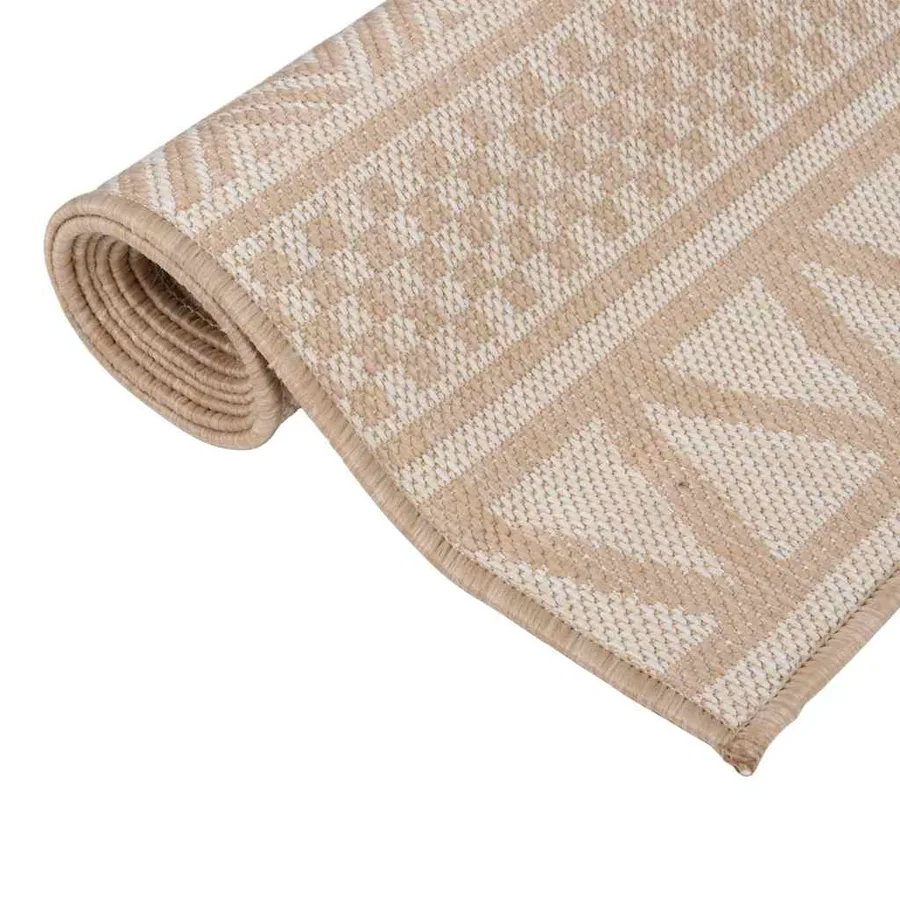 Tapis à tissage plat d'extérieur 200x280 cm Rayures brunes - 3