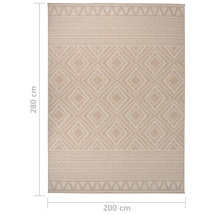 Tapis à tissage plat d'extérieur 200x280 cm Rayures brunes - 6