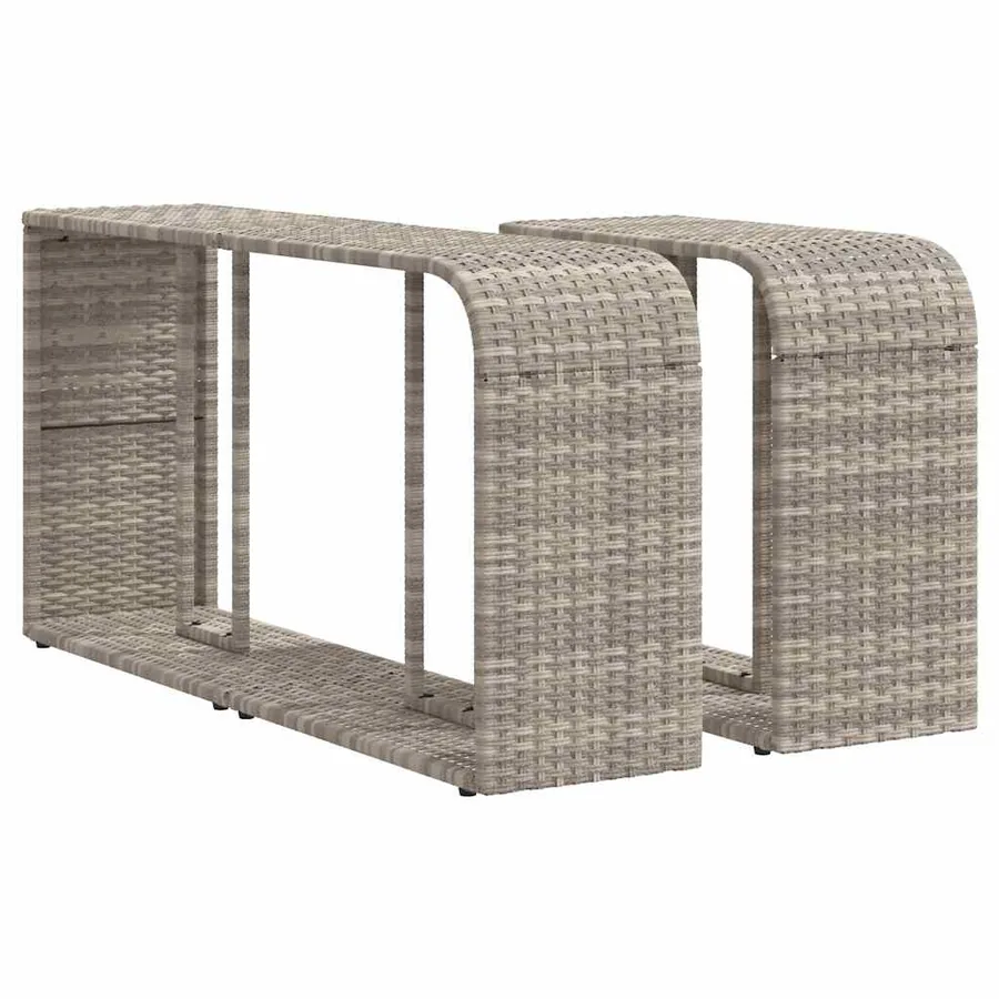 Ensemble de canapé de jardin 10 pcs avec coussins gris résine tressée - 3