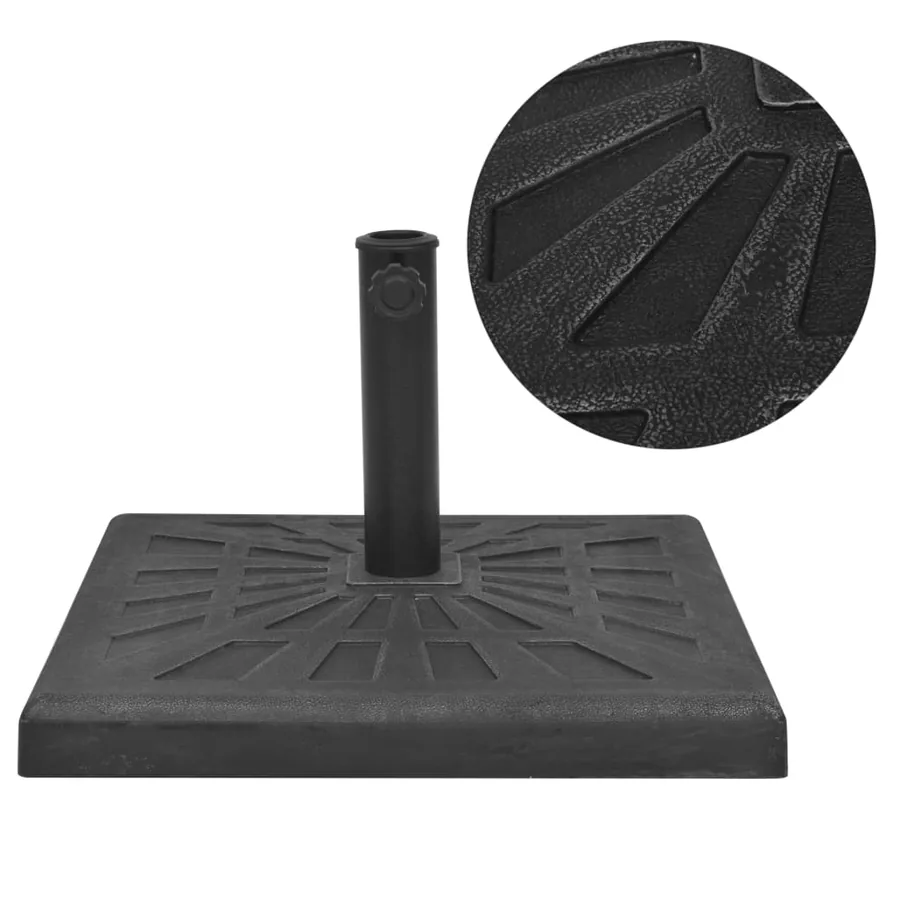 Square Parasol Base Resin Black 19 kg