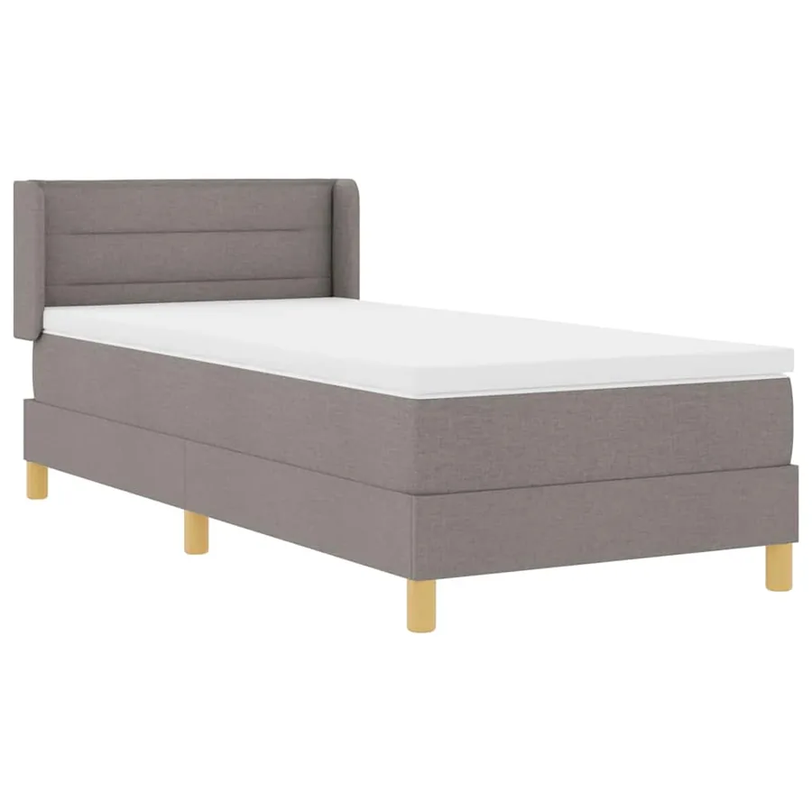 Lit à ressorts avec matelas Taupe 200 x 80 cm tissu - 6