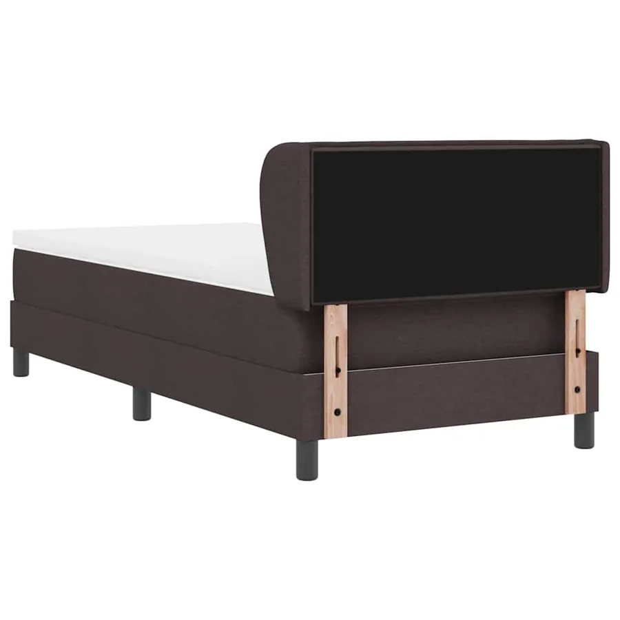Lit à ressorts avec matelas Marron foncé 80 x 200 cm tissu - 9