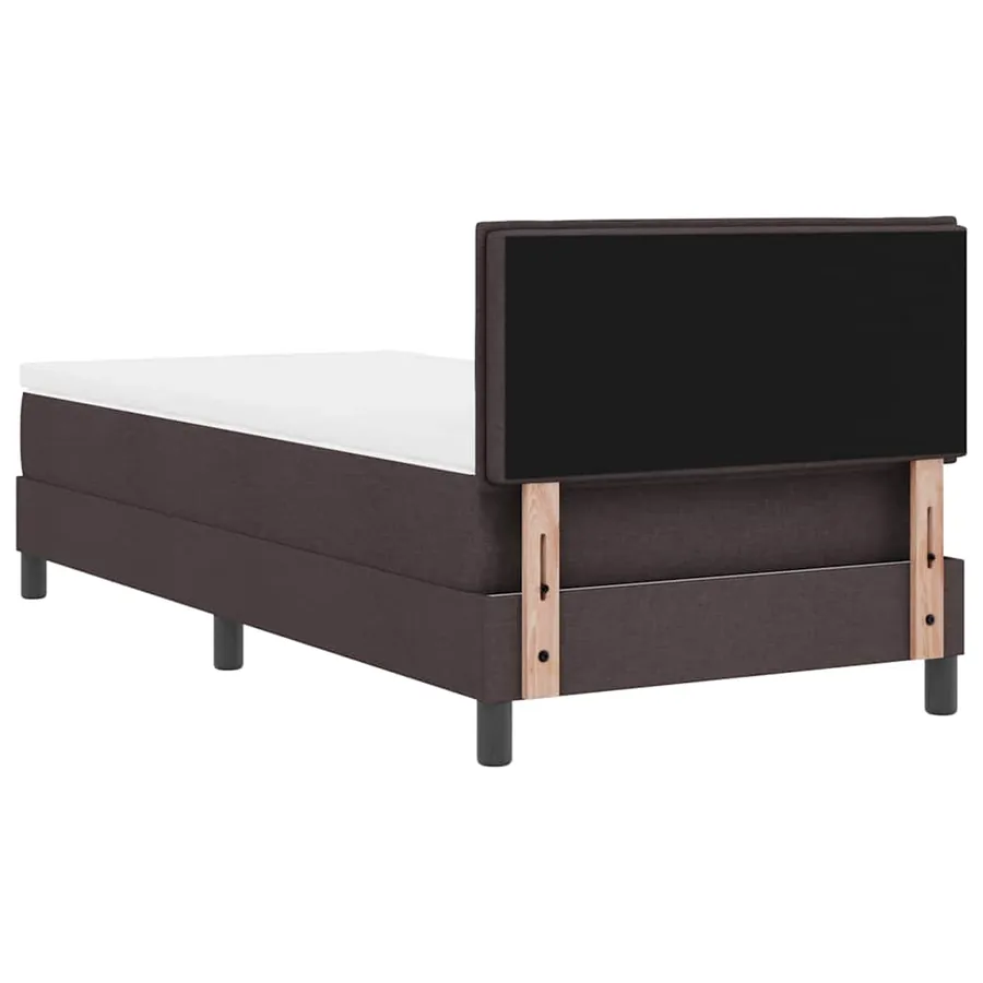 Lit à ressorts avec matelas Marron foncé 80 x 200 cm tissu - 8
