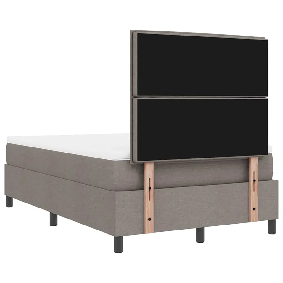 Lit à ressorts avec matelas avec LED Taupe 120 x 190 cm tissu - 10