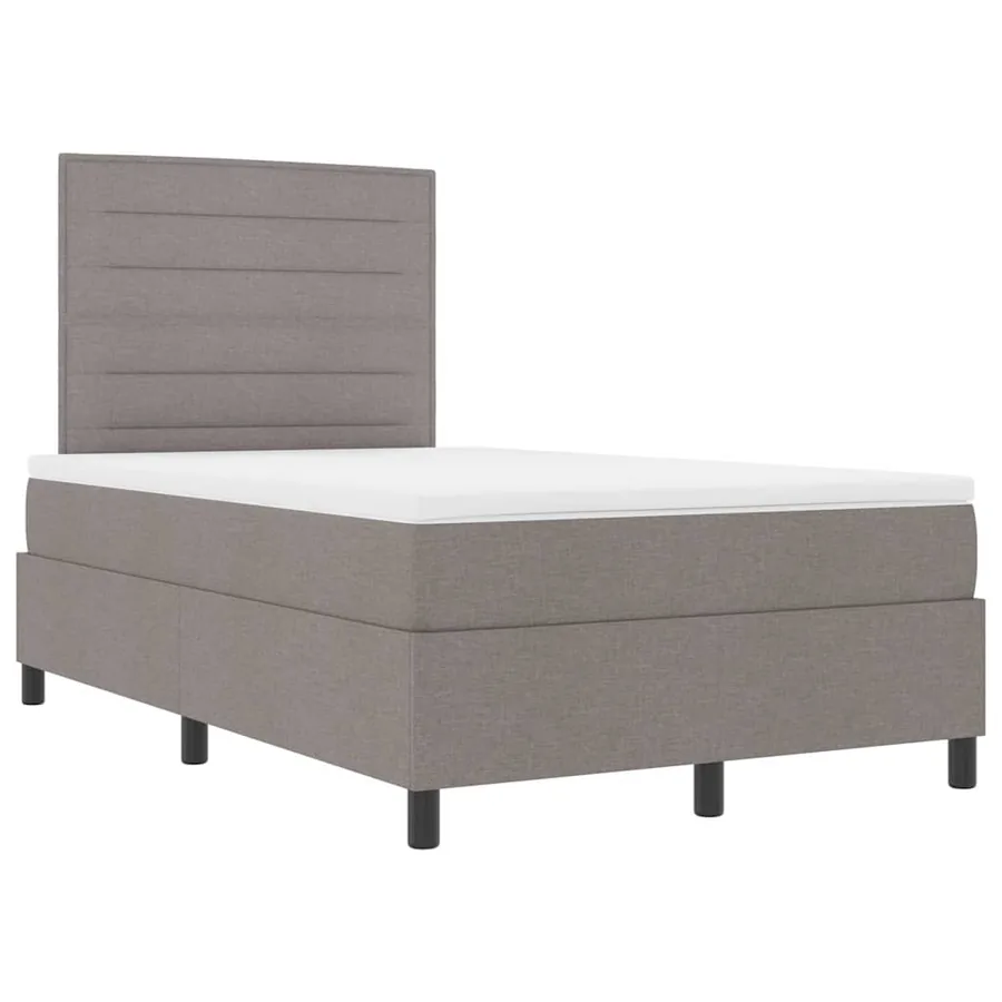 Lit à ressorts avec matelas avec LED Taupe 120 x 190 cm tissu - 6