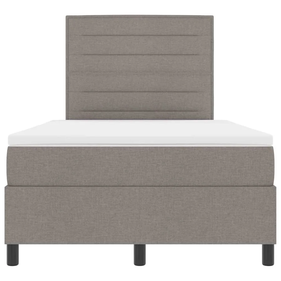 Lit à ressorts avec matelas Taupe 120 x 190 cm tissu - 7